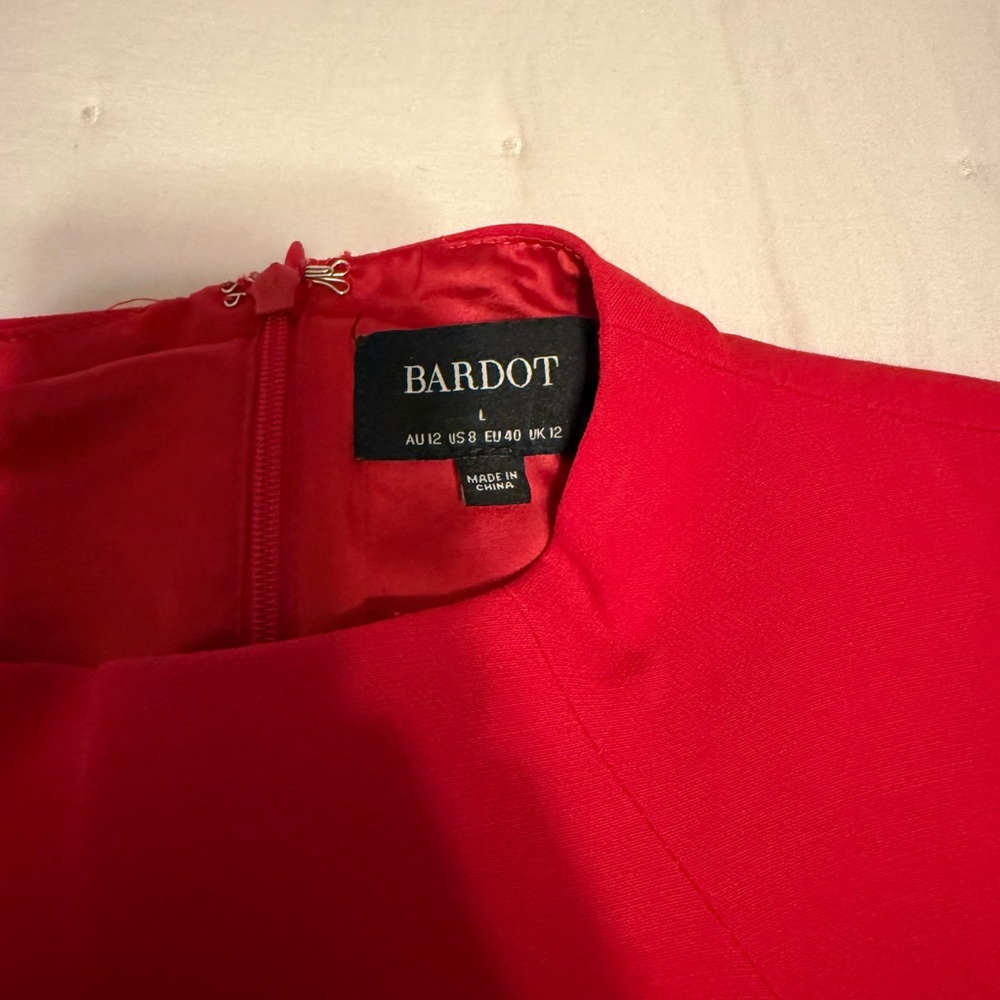 Bardot Red Long Sleeve Sheath Mini Dress - Picture 5 of 8